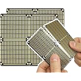 プリント基盤 PCB プロトタイプボード スナッパブル パワーレール付きストリップボード ArduinoおよびDIY電子工作用 金メッキ 9.7 x 8.9cm (2枚セット マットブラック)