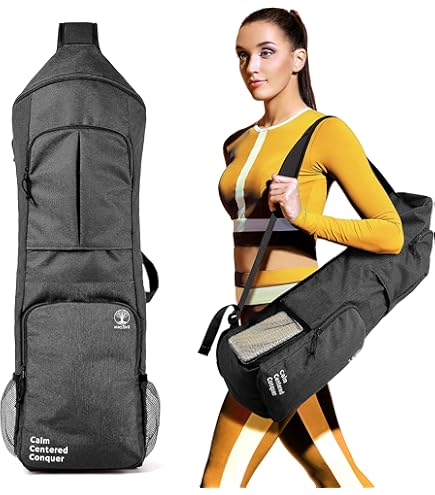 Yoga-Mad Volledig bedrukte Mandala Yoga & Pilates Kit Tas, Unisex met volledige ritssluiting, past op de meeste flexibele matten, yogablokken, bolsters en kleding, burgund, grijs en blauwe opties