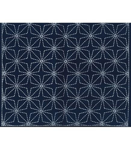 Amazon | ナスカ 刺し子布 藍染め 10菊に麻の葉 | 刺しゅう用布 通販
