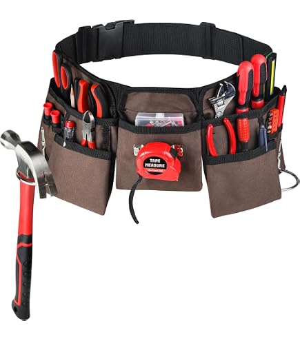Graintex Kids Tool Belt - Genuine Suede Leather 9-Pocket Apron For Children's DIY Projects