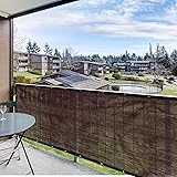TheFitLife ベランダ 目隠し シェード モーカ 300x90cm 強化銅製ハトメ 縁が二層重ね 高密度ポリエチレン 強度再UP バルコニー カーテン 庭 フェンス 日除けも風通しも両立