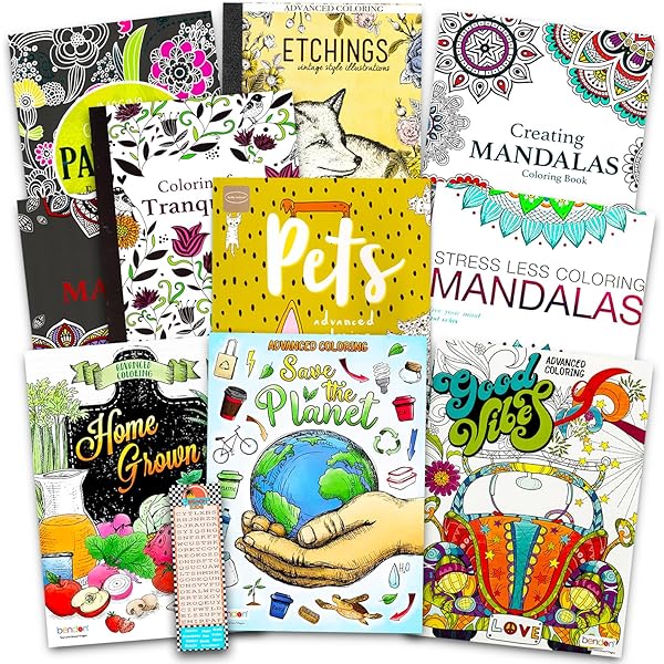 Amazon.co.jp: 大人用塗り絵ブックセット 男性用 女性用 6点セット