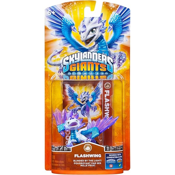 Skylanders Giants Figure Orange Base Earth Flashwing Blue Game Over
