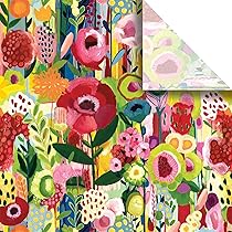 Hi Sasara Floral Tissue Paper Bulk - 60 Sheets 14x20 Inch For Gift Wrapping & Parties