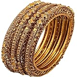 Touchstone Indian Bollywood Kundan Look Hand Engraved Peeled Metal Mesh Work Twisted Wires Rhinestone Meenakari Enamel Design