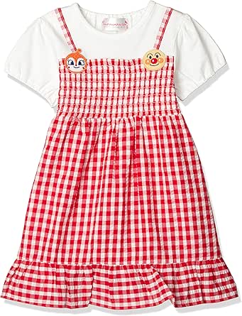 Amazon アンパンマン ワンピース Ta7773 アンパンマン女児リップルフェイクレイヤードワンピース夏 レッド 日本 90 日本サイズ90 相当 ワンピース チュニック 通販