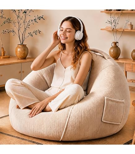 ビーズクッション 一人掛け ソファ 座椅子 体圧分散 オットマンなし アイボリー Amazon.co.jp: ビーズクッション ソファ 一人掛け 座椅子 体圧分散