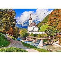 Amazon | MISITU ジグソーパズル 1000ピース パズル 風景 教会 ドイツ