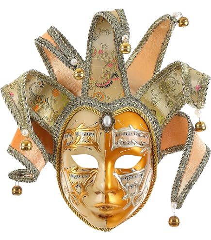 Amazon | volto 樹脂 音楽 jester 仮面 舞踏 会 用 ベネチアンマスク