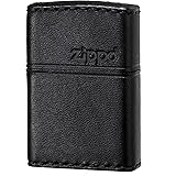 【ZIPPO】 ジッポーライター オイル ライター ZIPPO ロゴ入り 革巻き 本革手縫い ジッポロゴ ブラック 黒 B-5 zippo