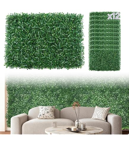 Amazon｜ULAND フェイクグリーン 壁掛け 50×50cm 4枚セット 人工観葉