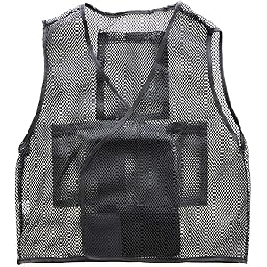 PAX-ASIAN ひんやりMAX 男女兼用 熱中対策 涼感 メッシュベスト 保冷剤収納ポケット 前後4個収納可能 (冷却剤は別売りです)ブラック #935(1)