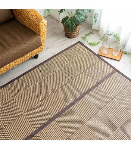Amazon.co.jp: 籐むしろ39穴 200x250cm ラタンラグ