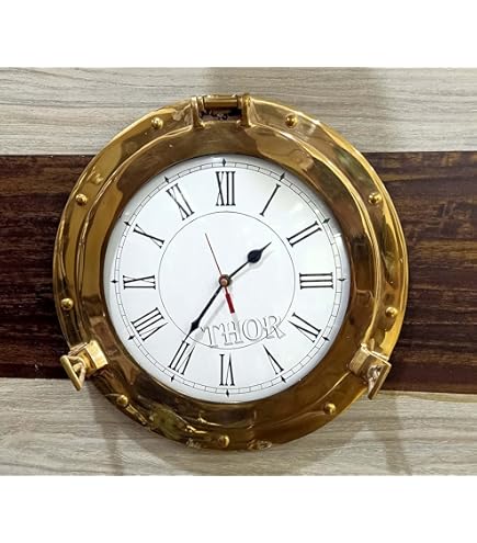 レア アンティーク 海兵隊 真鍮船舶 ポートホールタイプ アナログ壁掛け時計 Amazon.co.jp: Stark Export House アンティーク 真鍮 海洋船 ポート