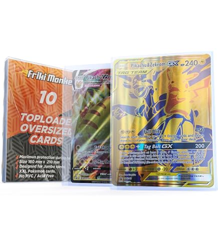 big pokemon card sleeve 40 Pack Jumbo Pokemon Card Sleeves Fitted for Large Oversized Trading Cards  Games and Big Photos with Premium Quality Clear Thermo Plastic Protection