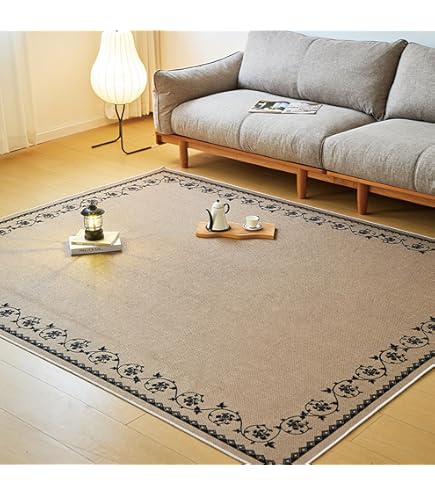無印良品 ウールコットン手織ラグ/パターンボーダー 無印良品 ウールコットン手織ラグ／パターンボーダー・生成 200