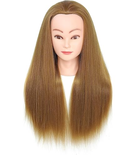 Amazon.co.jp: は合成繊維100%の髪を持つマネキンヘッド58 cm髪を持つ