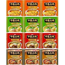 Amazon.co.jp: 明星 中華三昧(袋)4種アソート[12個入、榮林 酸辣湯麺