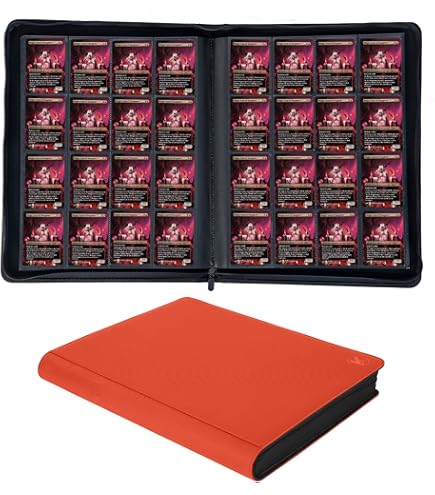 1280 card binder 1280 XL Premium Side Loading Card Binder Orange PU Leather 16 Pocket S –  Just Card Stuff main image 0