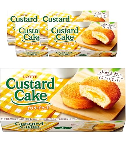 ロッテ カスタードケーキ 贅沢果汁 白桃 20箱 ケーキもクリームもソースも白桃づくし！山梨県産白桃の果汁を使用した