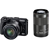 Canon ミラーレス一眼カメラ EOS M3 ダブルズームキット(ブラック) EF-M18-55mm F3.5-5.6 IS STM EF-M55-200mm F4.5-6.3 IS STM 付属 EOSM3BK-WZK