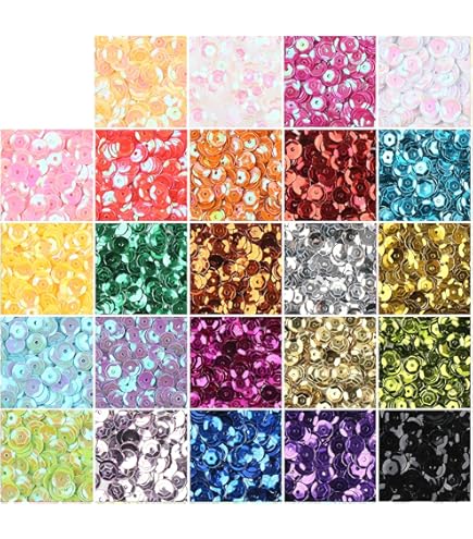 8mm Iridescent White Sequins - 200 Piece Cupped Sequins For Crafts & Costumes