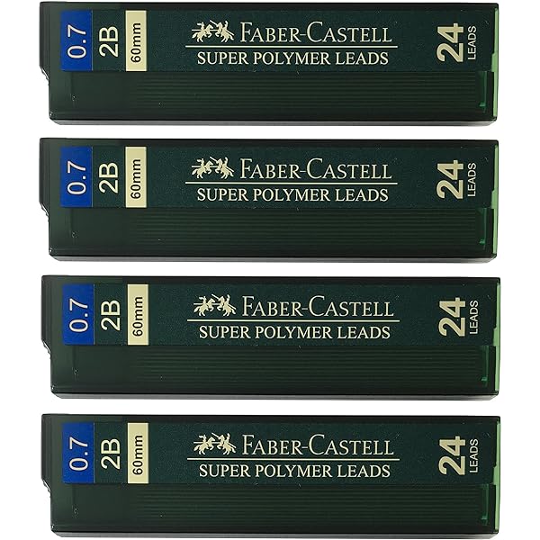 Faber Castell 0 5 Mm 2b Lead Refills Strong Dark Smooth Leads Mechanical Pencil Lead Refills 4 Tubes 24 Leads Per Tube Total 96 Leads Pencils Amazon Com Au