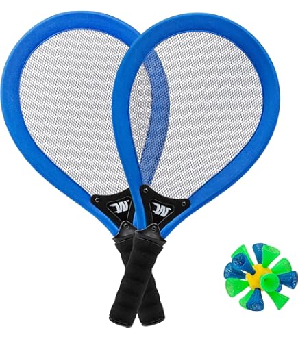 硬式テニスラケット　バドミントンラケット　テニスシューズ　シャトル　テニスボール Amazon | Toyland®65cmジャンボテニス＆バドミントンセット - 巨大