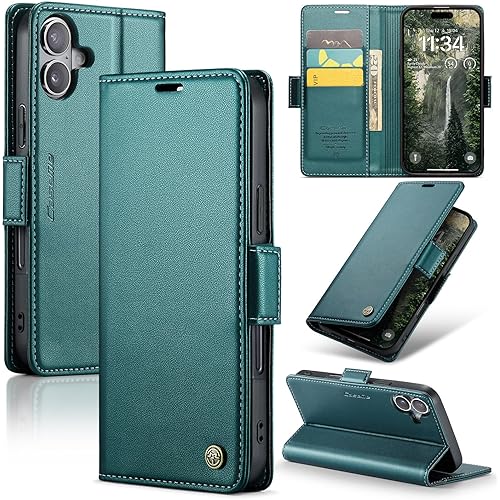 ELEPIK for iPhone 17 Case with Card Holder, Kickstand [3 Card Holder + 1 Cash Slot] [for Women & Men] [Durable PU Leather] Ma