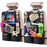 Helteko Backseat Car Organizer - Kick Mats Back Seat Protector with 10" Tablet Holder - Car Back Seat Organizer for Kids - Ca