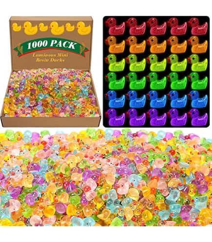 ONLYFU 1000Pcs Mini Resin Ducks – Tiny Yellow Duck Figurines For Fairy Gardens, Aquariums, DIY Crafts