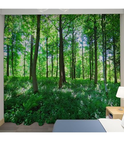 Amazon｜Teahutty 森の遮光カーテン、森林の風景と太陽光