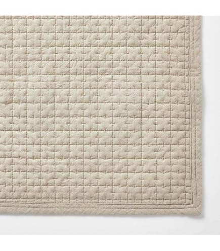 Amazon｜MUJI 無印良品 洗いざらしの綿キルティングラグ ブラウン 140