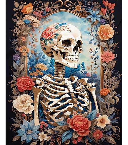 Paint By Numbers Kit For Adults - Skeleton Angel Butterfly Fairy 16x20 Inch Flameless Canvas With Acrylic Paints & Brushes