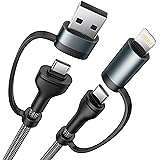 4in1 充電ケーブル マルチ Yosou iPhone 充電ケーブル タイプC 1m USB C ライトニングケーブル PD ケーブル 高速充電 USB C Cケーブル iPhone 15 14 plus 13 Pro Max 12 mini 11