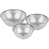 パール金属 パンチング ボール ざる 3個セット 15cm / 18cm / 21cm 足付 ステンレス製 AZ-5566