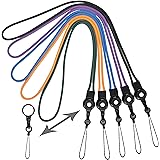[AMUU] ネックストラップ リング 丸紐 首掛けストラップ リングストラップ ワンタッチ着脱 携帯ストラップ 吊下げひも ナイロン製 IDカードホルダー スマホ お財布 キー 用 アソートカラー 5個入り