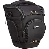 Amazonベーシック カメラバッグ 一眼レフ用 7.8L ブラック ショルダーストラップ付