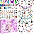 Amazing TIME 130 Pieces DIY Charm Bracelet Making Kit Including Jewelry Beads, Snake Chains for Girls Teens Age 8-12 Unicorn 