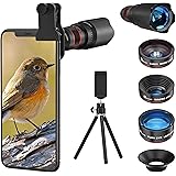 Selvim 4in1 スマホ 望遠レンズ HD22倍望遠レンズ 25倍マクロレンズ 0.62倍広角レンズ 235°魚眼レンズ 単眼鏡 レンズ セット スマホ用カメラレンズ HD22X望遠レンズ iOS iPhone Androidに対応 コンパクト