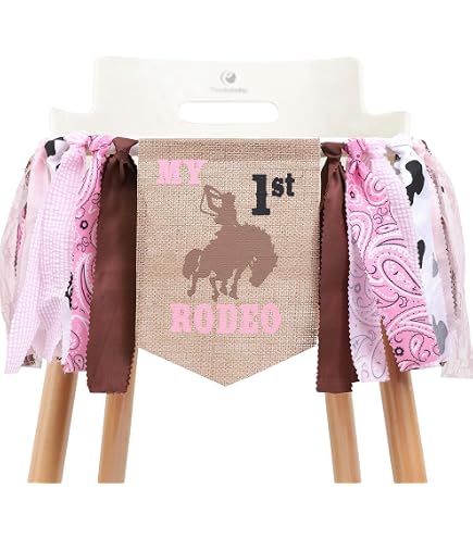WeBenison 'My First Rodeo' Tortenaufsatz | Western 1. Geburtstag Deko In Schwarz & Glitzer