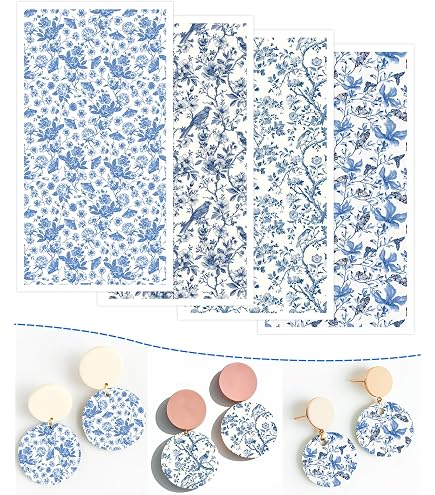 Whaline 20 Stück Retro Ton-Transferpapier – Smiley & Gänseblümchen, 11,9x7,1 Cm | Für Schmuck & DIY