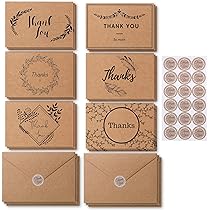 THANK YOU SO MUCH カードセット Amazon | 120枚の絶妙なクラフト紙サンキューカード、小さな