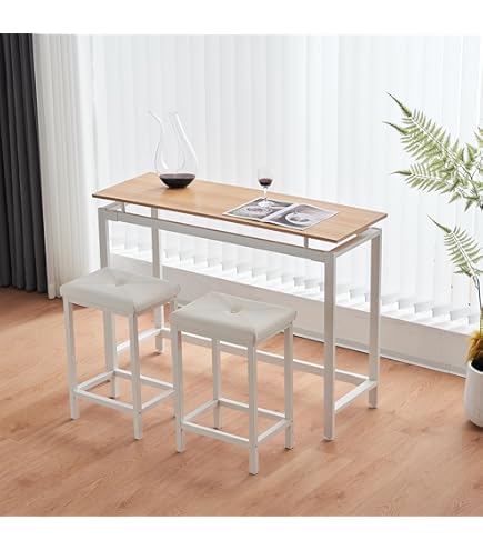 ダークブラウンオーバルテーブル（カウンターテーブル）とバーチェア3つセット ダークブラウンオーバルテーブル（カウンターテーブル）と