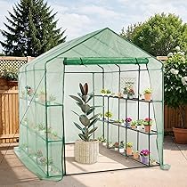 Amazon | OSJ ビニール温室 大型 カバー付き 244*183*213CM 左右