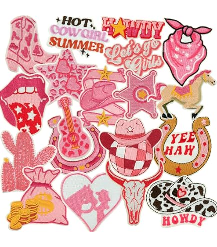 カウボーイ ウエスタン 刺繍 ワッペン パッチ アイロンパッチ PA051 カチーナトレーディング｜アメリカ直輸入のウエスタン商品 ウエスタンカウガールパッチ アイロン接着:Meneng 35ピース ウエスタン刺繍パッチ DIY クラフト レディース ガールズ カ