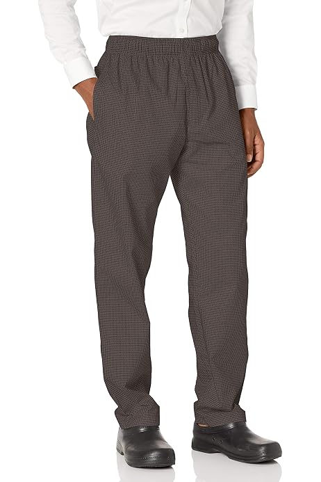 White Checkerboard Print Chef Pants 