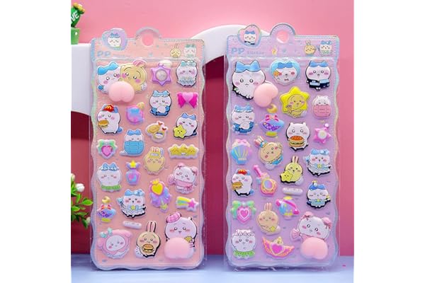 Ninrikidy おしりぷにぷにシール 2枚セット 3D ぷっくり 可愛い 3D立体 立体ステッカー ぷくぷく 手帳用ステッカー ごほうび デコシ ール キラキラ 子供 女の子 DIY用 大人用 アルバム飾り用（Aセット）