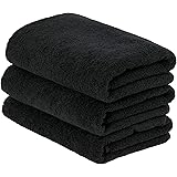 【Amazon.co.jp限定】タオル研究所 [毎日シンプル] #001 バスタオル ジェットブラック 3枚セット 高速吸水 速乾 耐久性 人気 大判 [毛羽レス] 【選べる7色】 Japan Technology