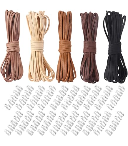 Amazon | SUNNYCLUE 7色7M レザー スエード 革紐 コード 革ひも